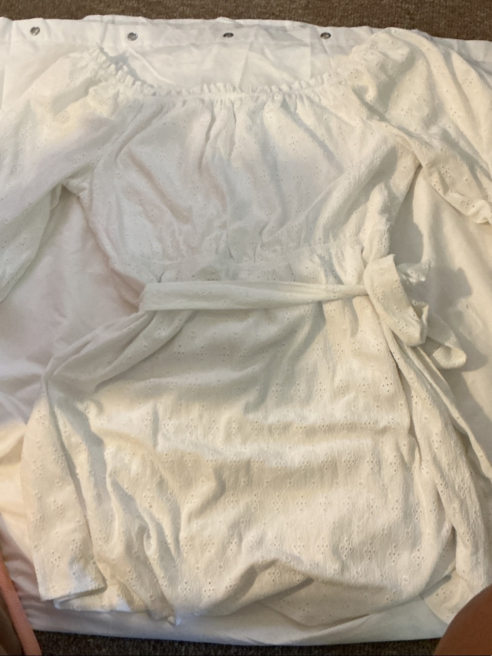 Lane Bryant White Eyelet Midi Dress with Waist Tie